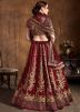 Maroon Embroidered Bridal Lehenga Choli 
