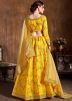 Embroidered Yellow Lehenga Choli With Printed Dupatta