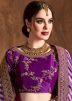 Purple Embroidered Lehenga Choli With Printed Dupatta
