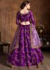 Purple Embroidered Lehenga Choli With Printed Dupatta
