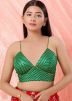 Green Color Art Silk Saree Blouse