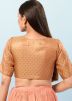 Light Peach Color Brocade Saree Blouse 