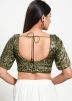 Mehendi Green Color Silk Saree Blouse