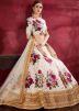 White Floral Print Lehenga Choli With Dupatta