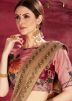 Peach Floral Print Lehenga Choli With Dupatta