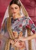 Grey Digital Floral Print Lehenga Choli