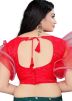 Red Stone Work Blouse In Satin