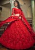 Red Embroidered Bridal Lehenga Choli With Dupatta