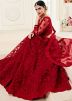Red Embroidered Net Lehenga Choli With Dupatta