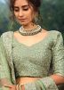 Green Net Sequins Embellished Lehenga Choli