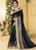 Black Georgette Embroidered Saree 