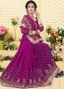 Magenta Georgette Embroidered Saree 