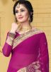 Magenta Georgette Embroidered Saree 