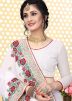 Off White Georgette Embroidered Saree 