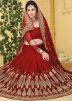 Maroon Georgette Embroidered Saree 