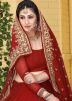 Maroon Georgette Embroidered Saree 