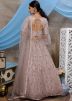 Mauve Embroidered Bell Sleeved Lehenga Choli