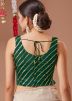Green Sequin Work Blouse In Georgette