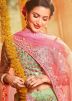 Green Organza Silk Embroidered Lehenga Choli With Dupatta