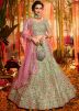 Green Organza Silk Embroidered Lehenga Choli With Dupatta