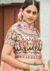 Peach Floral Digital Printed Lehenga Choli With Dupatta