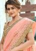 Beige and Peach Shaded Digital Floral Printed Lehenga Choli