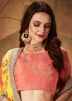 Yellow Floral Digital Printed Organza Silk Lehenga Choli