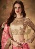Peach Digital Floral Printed Lehenga Choli With Dupatta