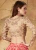 Peach Digital Floral Printed Lehenga Choli With Dupatta