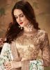 White Floral Digital Printed Organza Silk Lehenga Choli