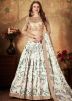 White Floral Digital Printed Organza Silk Lehenga Choli