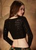 Black Floral Digital Printed Organza Silk Lehenga Choli