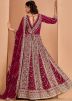 Pink Embroidered Salwar Suit Set In Georgette