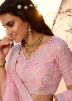 Pink Embroidered Mirror Work Lehenga Choli With Dupatta