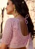 Pink Embroidered Mirror Work Lehenga Choli With Dupatta