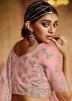 Pink Net Embroidered Bridal Lehenga Choli