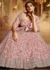 Pink Net Embroidered Bridal Lehenga Choli