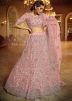Pink Net Embroidered Bridal Lehenga Choli