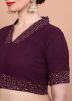 Wine Color Lycra Saree Blouse 