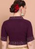Wine Color Lycra Saree Blouse 