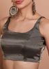 Grey Color Tissue Saree Blouse 
