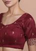 Maroon Color Silk Saree Blouse 