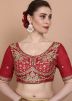 Red Color Silk Saree Blouse