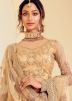 Golden Net Embroidered Lehenga Choli
