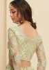 Green Embroidered Net Lehenga Choli With Dupatta