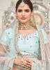 Ice  Blue A-Line Lehenga Choli