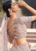 Mauve Designer Lehenga Choli Set In Net