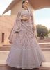 Mauve Designer Lehenga Choli Set In Net