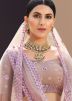 Thread Embellished Net Lehenga Choli In Lilac