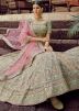 Bridesmaid Green Georgette Embroidered Lehenga Choli